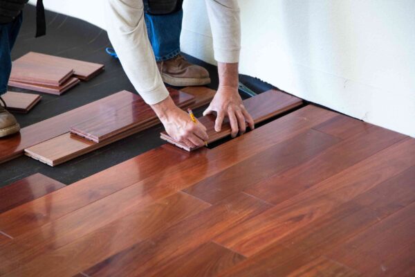 Solid hardwood on stairs