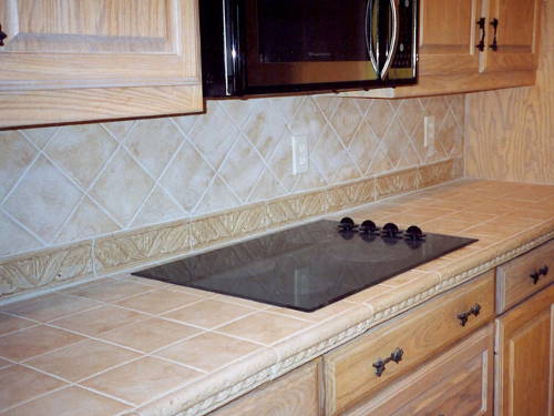 Tile countertop and backsplash installation